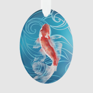 Japonais Koi Poisson Oriental Vagues Japon Noël