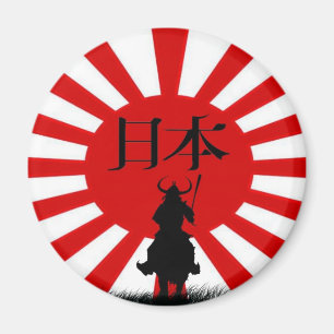 Japonais Samurai & Drapeau Patriotique Art Magnet