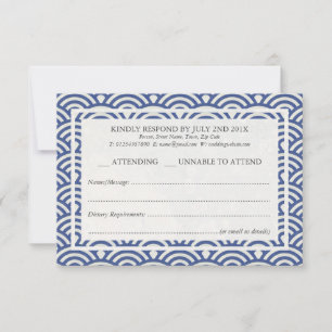Japonais Seigaiha Vague Elégant Mariage Plage RSVP