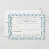 Japonais Seigaiha Vague Elégant Mariage Plage RSVP