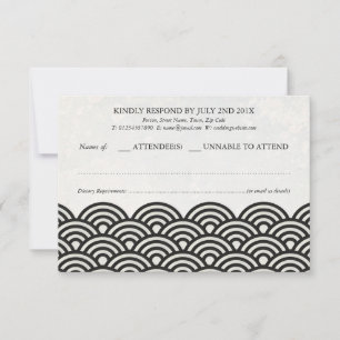Japonais Seigaiha Vague Elégant Mariage Plage RSVP