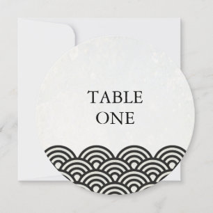 Japonais Seigha Stylisé Vagues Numéro de table ron