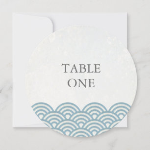 Japonais Seigha Stylisé Vagues Numéro de table ron