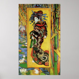 Japonaiserie Oiran nach Kesa Eisen von van Gogh Poster