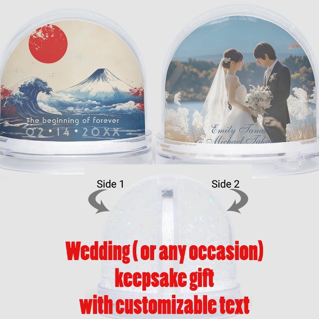 Japonesque Harmonie mit Fuji Schneekugeln (Wedding keepsake Japonesque Harmony with Fuji Snow Globe)