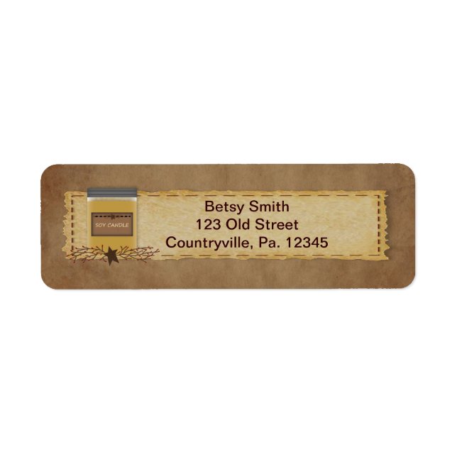 Jar Candle Étiquette de adresse (Devant)
