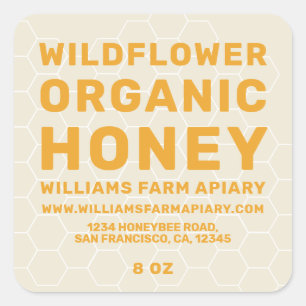 Jar de miel moderne Étiquette Honeybee Apiary Anti