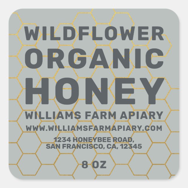 Jar de miel moderne Étiquette Honeybee Apiary Stor (Devant)