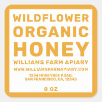 Jar de miel moderne Étiquette Honeybee Apière Jaun