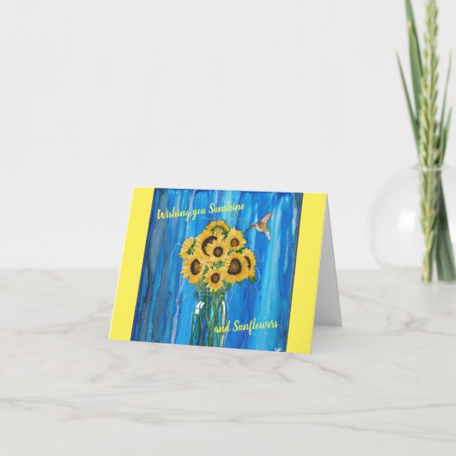 Jar de Sunshine, carte pour notes, pensant à toi (Devant)