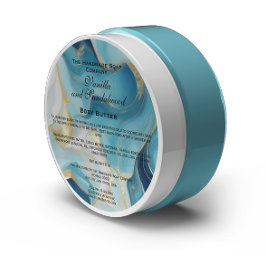 JAR-Label für blaue und goldene Marmorkosmetik Runder Aufkleber