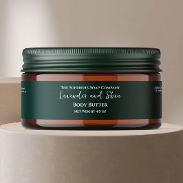 JAR-Label für Minimalistische dunkelgrüne Kosmetik Rundum-Adressaufkleber