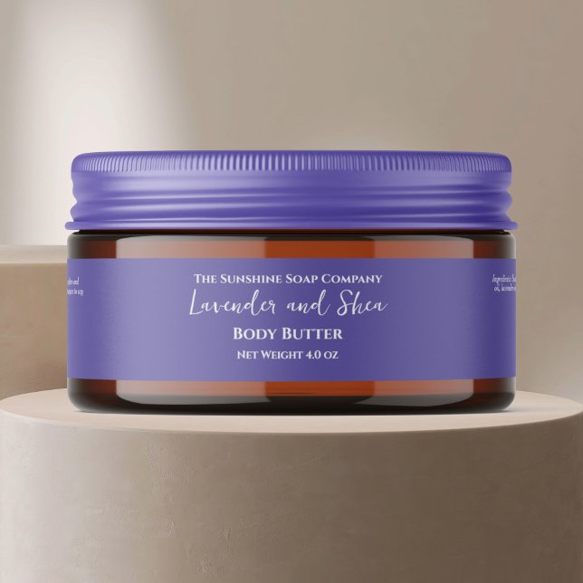 JAR-Label für Minimalistische Lila Kosmetik Rundum-Adressaufkleber (Von Creator hochgeladen)