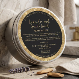 JAR-Label für Schwarz-Glitzer-Kosmetik Runder Aufkleber