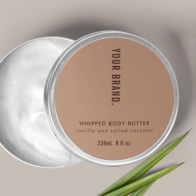 Jar Lid Runder Aufkleber (Neutral Beige Simple Product Packaging Jar Lid Classic Round Sticker)