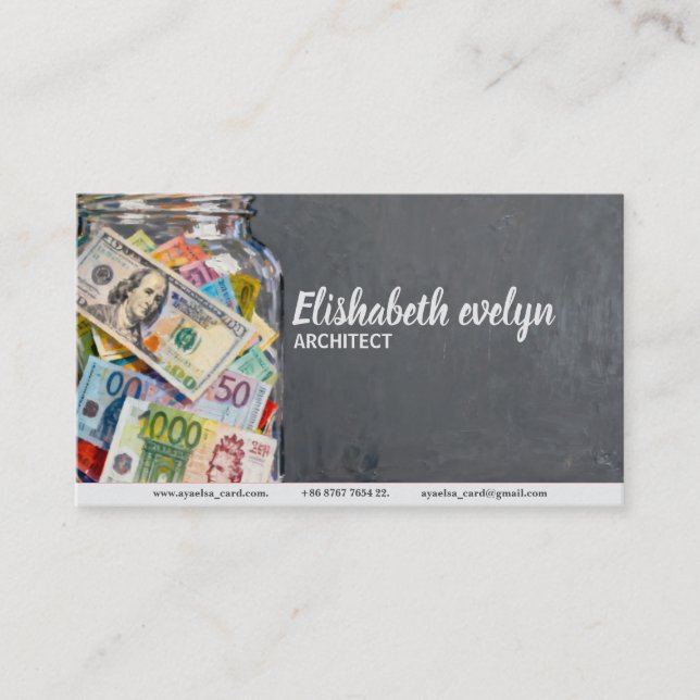 Jar of Global Banknotes g328 Visitenkarte (Vorderseite)