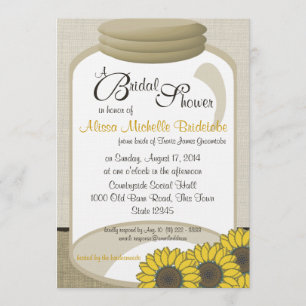 Jar und Sunflowers Brautparty Einladung
