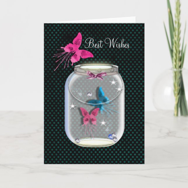 Jar voller schmetternder Träume und Wünsche Karte (Vorderseite)