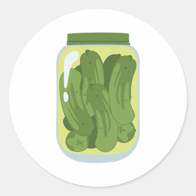 Jar von Pickles Runder Aufkleber (Vorderseite)