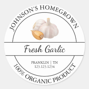 Jardin à la maison Étiquette d'ail bio frais