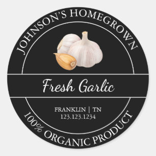 Jardin à la maison Étiquette d'ail bio frais