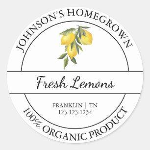 Jardin à la maison Étiquette de citron bio frais