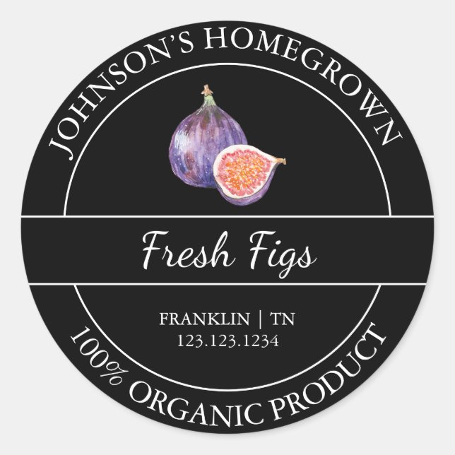 Jardin à la maison Étiquette de figues bio frais (Devant)