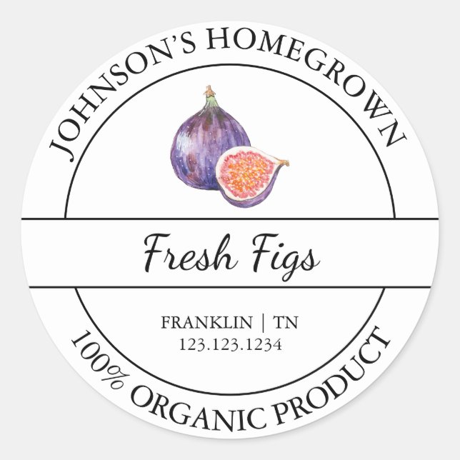 Jardin à la maison Étiquette de figues bio frais (Devant)