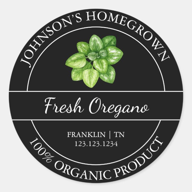 Jardin à la maison Étiquette Oregano bio frais (Devant)