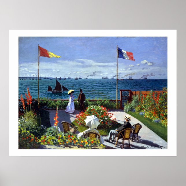 Jardin à Sainte-Adresse von Claude Monet Poster (Vorne)