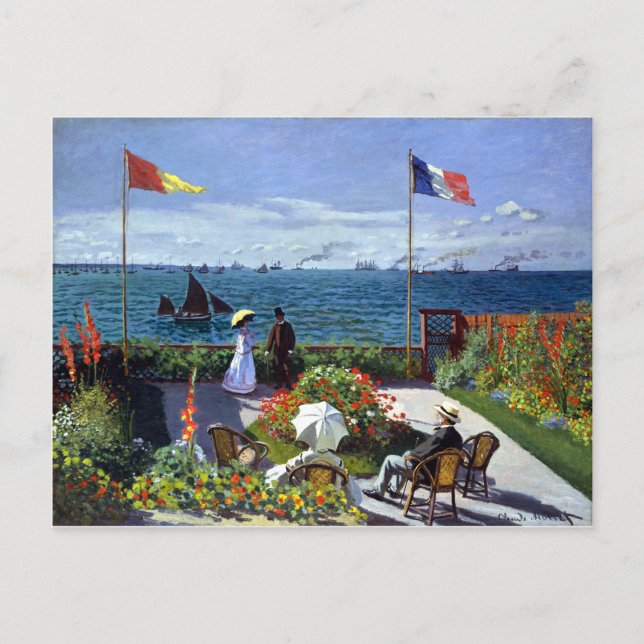 Jardin à Sainte-Adresse von Claude Monet Postkarte (Vorderseite)
