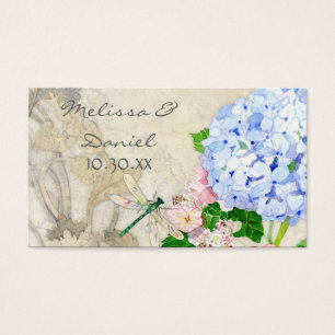 Jardin anglais, bleu et rose Hydrangeas aquarelle