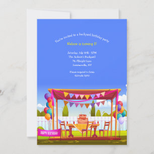 Jardin Anniversaire Fête Invitation