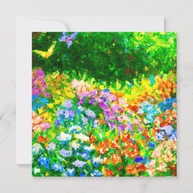 Jardin aux papillons : carte pliée 5,25 x 5,25 (Devant)