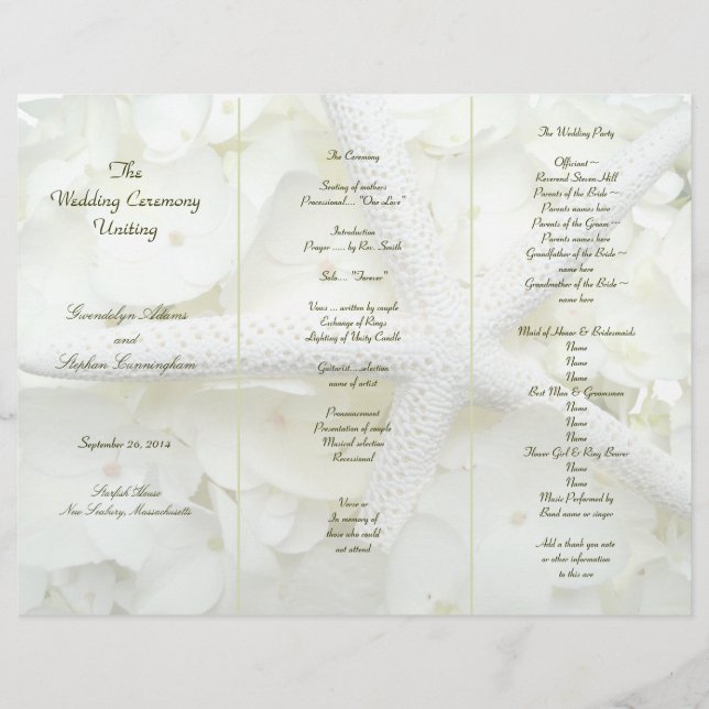 Jardin balnéaire Tri-Fold Modèle du programme sur  (Devant)