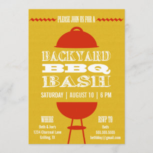 Jardin barbecue barbecue Bash  Invitation de fête 