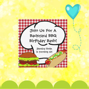 Jardin BBQ Invitation d'anniversaire