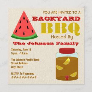 Jardin BBQ Watermelon & Sweet Tea Invitation