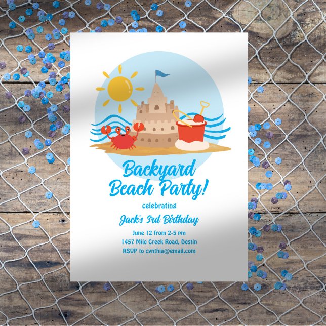 Jardin Beach Anniversaire Fête Invitation (Créateur téléchargé)