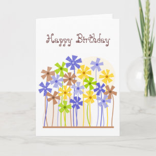 Jardin bleu et jaune Carte d'anniversaire