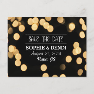 Jardin Bokeh Lights Enregistrer la date Cartes pos