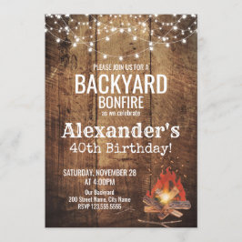 Jardin Bonfire Invitation d'anniversaire
