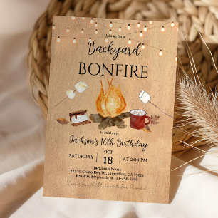 Jardin Bonfire Invitation d'anniversaire