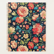 Jardin botanique vintage motif floral bleu