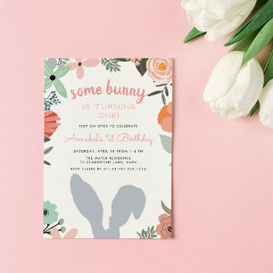Jardin Bunny   Invitation de fête d'anniversaire d