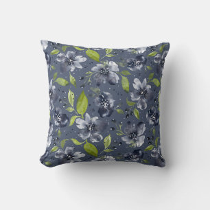 Jardin Calme Boho Floral-Hellgrau&Grün-Mittelgrau Kissen