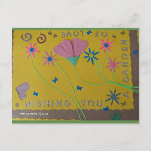 Jardin d'amour vert Carte postale Blue Beach Son