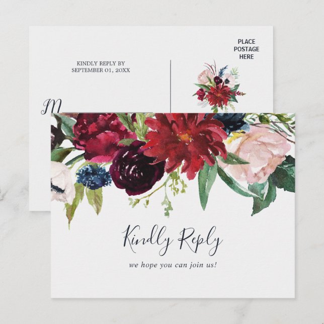 Jardin d'automne | Carte postale RSVP de la Bourgo (Devant / Derrière)