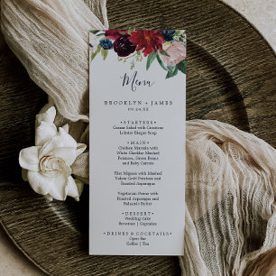 Jardin d'automne   Menu du dîner Mariage de Bourgo