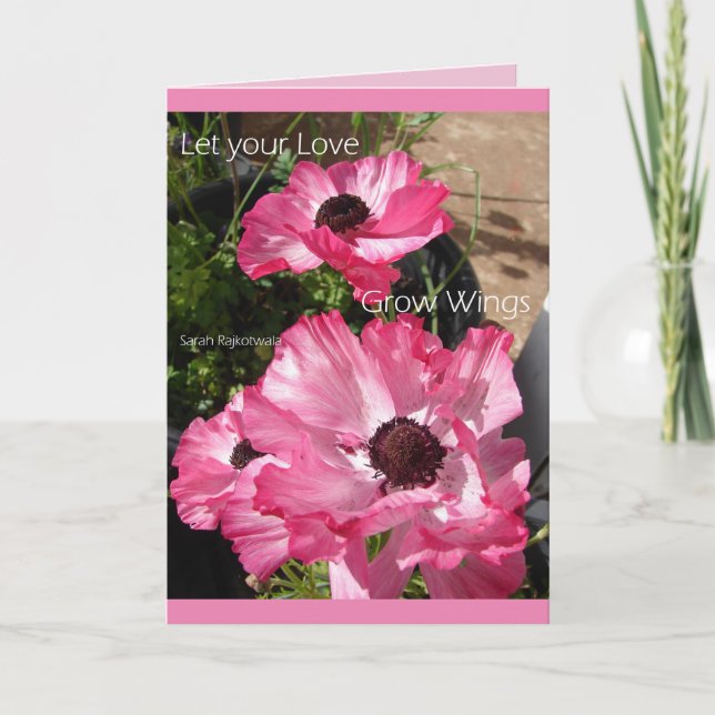 Jardin de campagne Carte florale rose Faites grand (Devant)